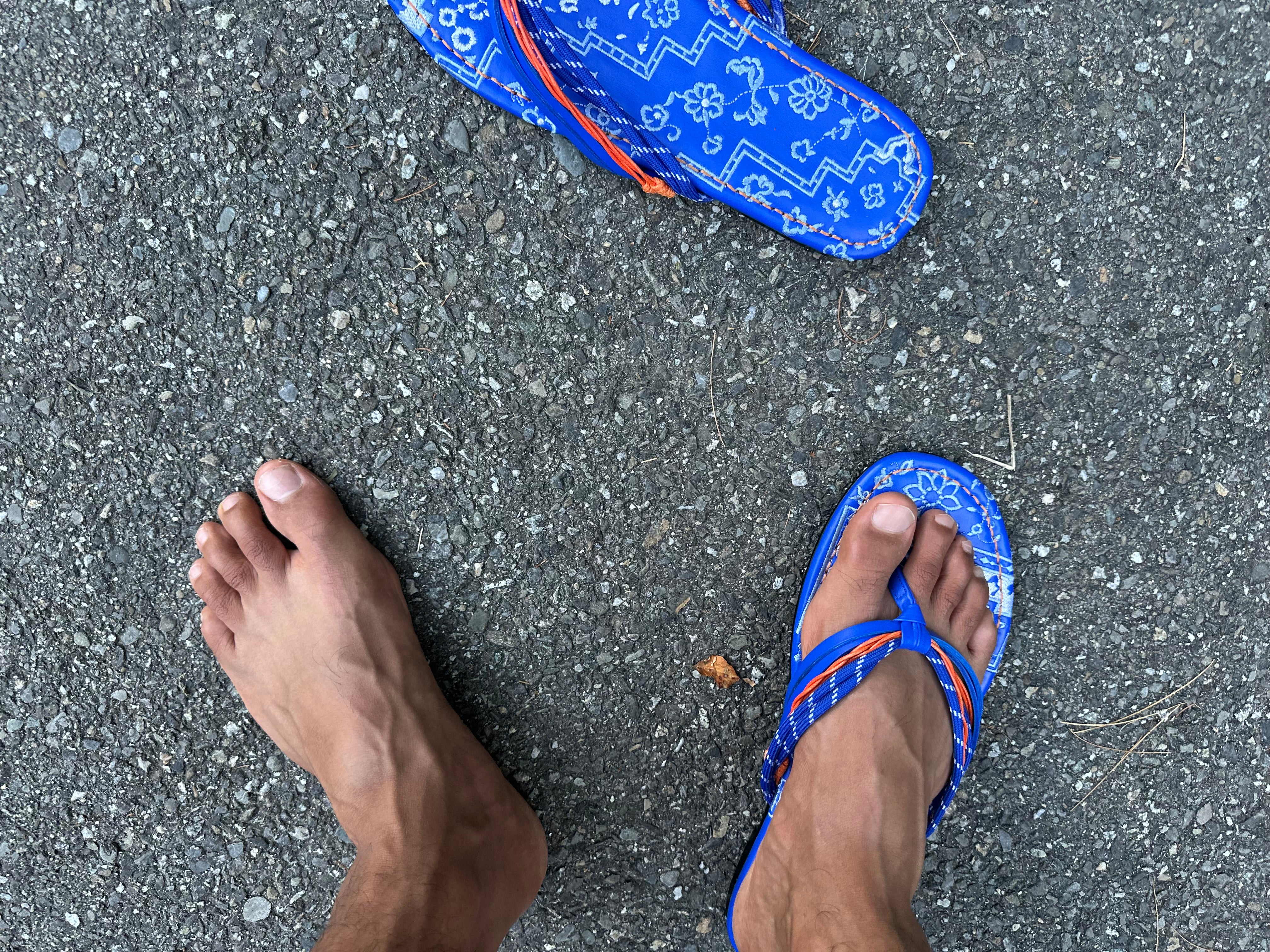PERSIAN RUG 'flip flops' blue