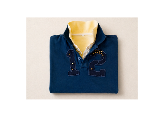Double Collar Rugby – Blue