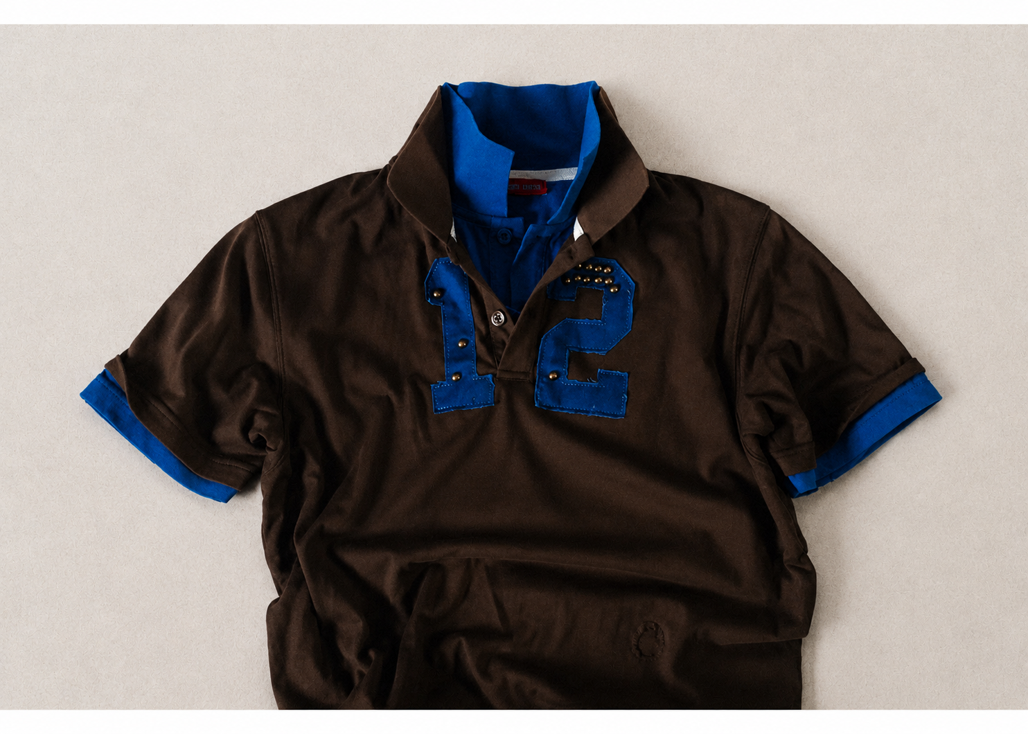 DOUBLE COLLAR 'blue brown'