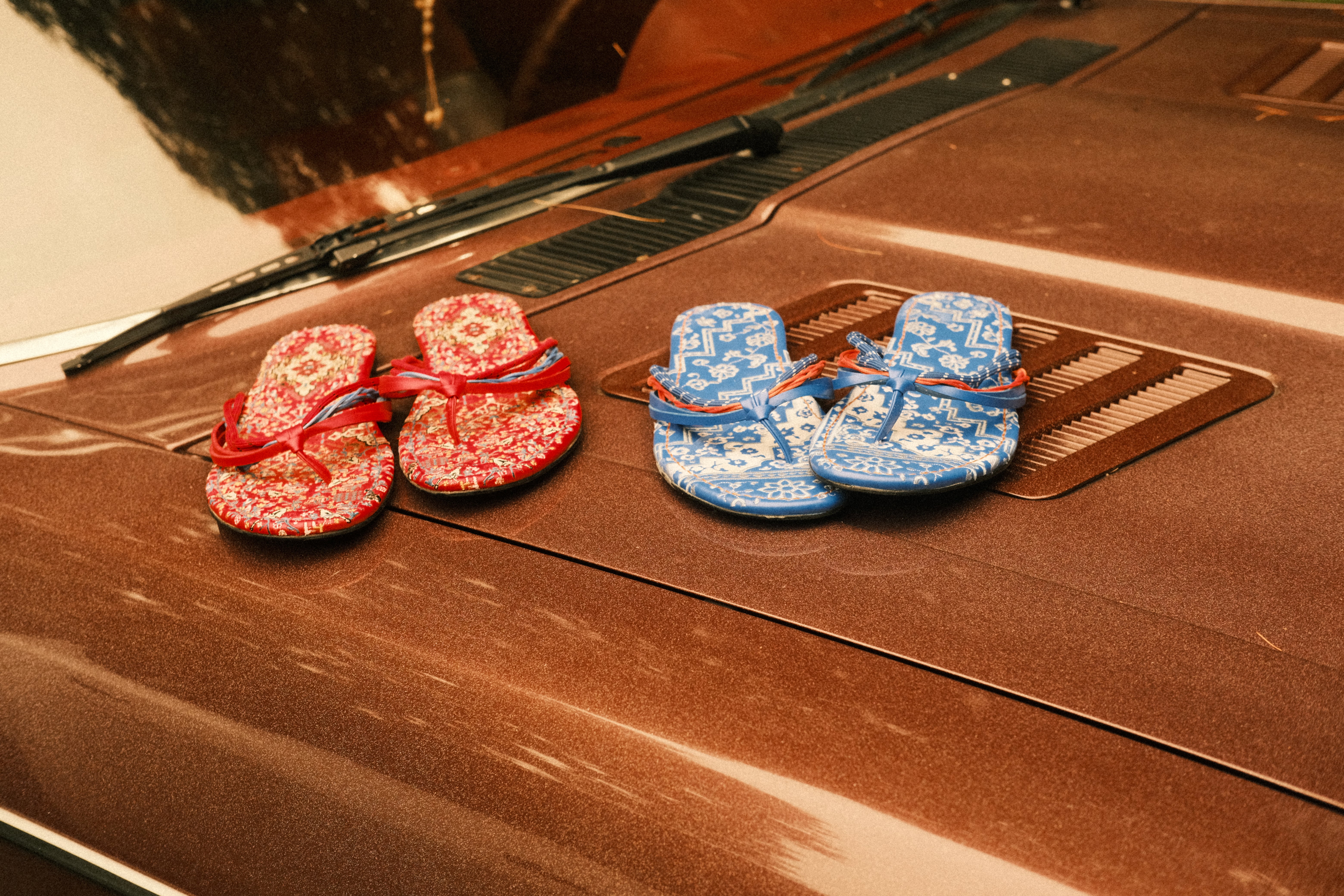 PERSIAN RUG 'flip flops' blue